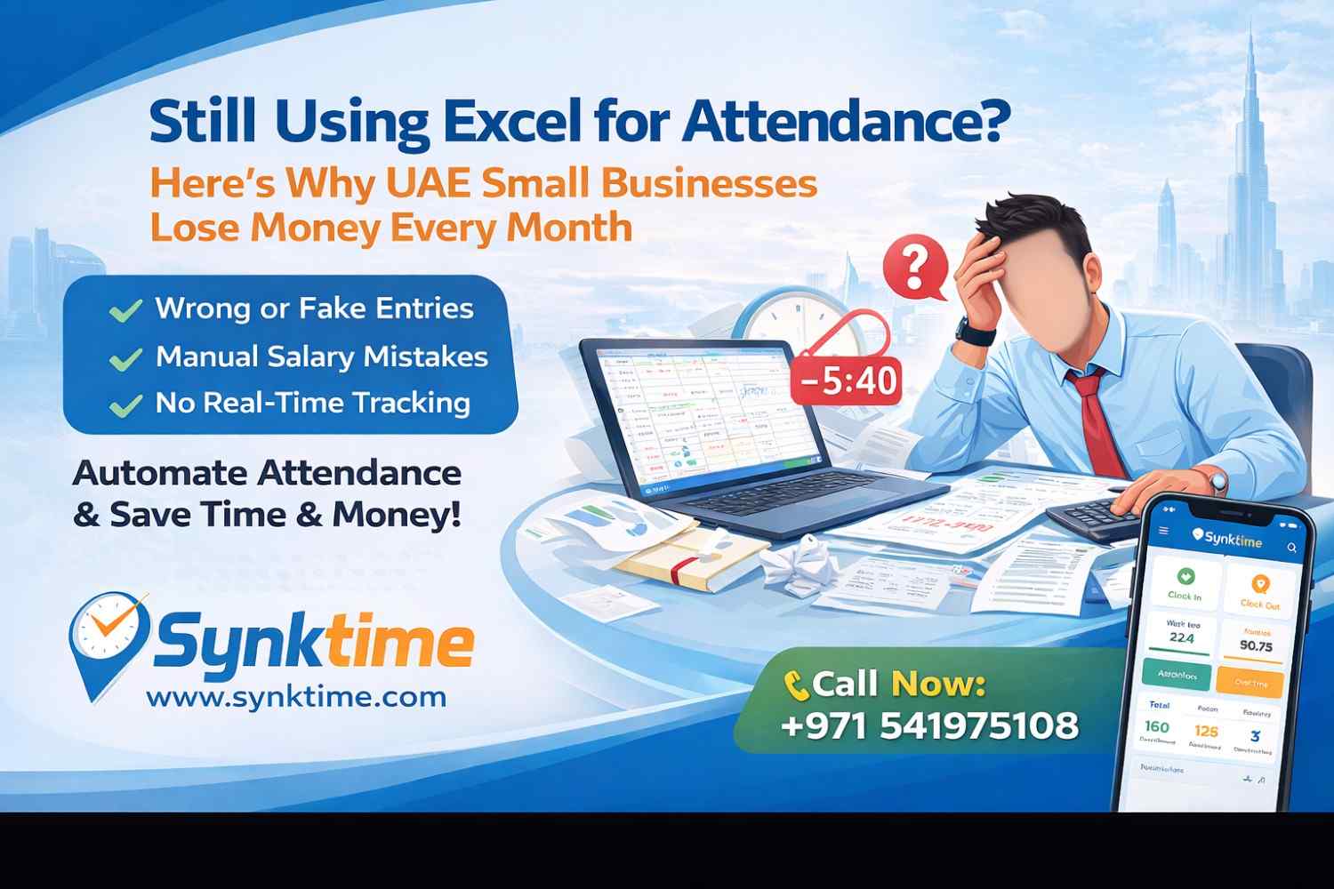 Still Using Excel for Attendance? Here’s Why UAE Small Businesses Lose Money Every Month