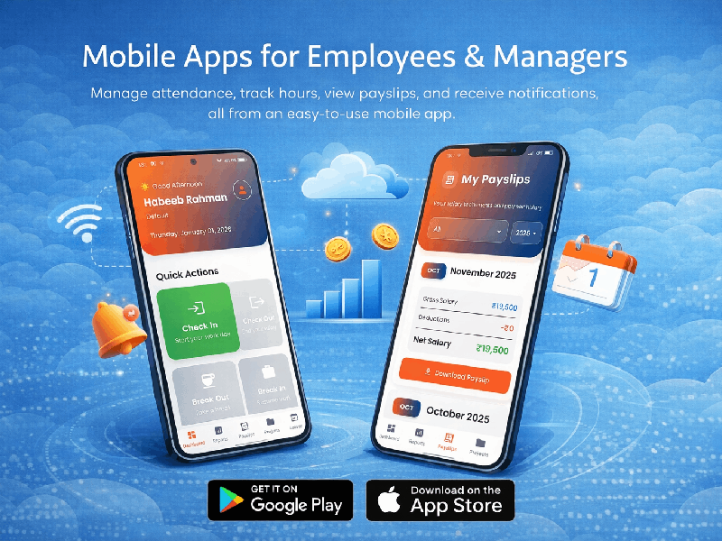 Cloud Attendance Mobile App | Online Time Tracking iOS Android | GPS Attendance